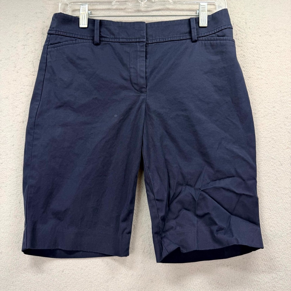 Talbots Perfect Shorts Womens Petite 2 Fits W30* Blue Stretch 10" Inseam Outdoor